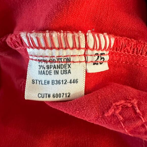Bella Dahl Womens size 25 High Waist Cuffed Shorts Red - Picture 7 of 8